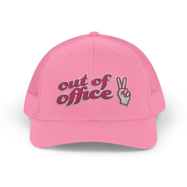 10152607086032315764_2048-1.jpeg Out of Office Snapback Peace Sign Graphic Trucker Hat