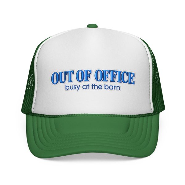 Out of Office Busy at the Barn Graphic Trucker Hat