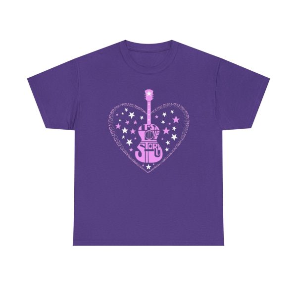 Pink Guitar Heart Graphic Tee