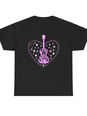Pink Guitar Heart Graphic Tee