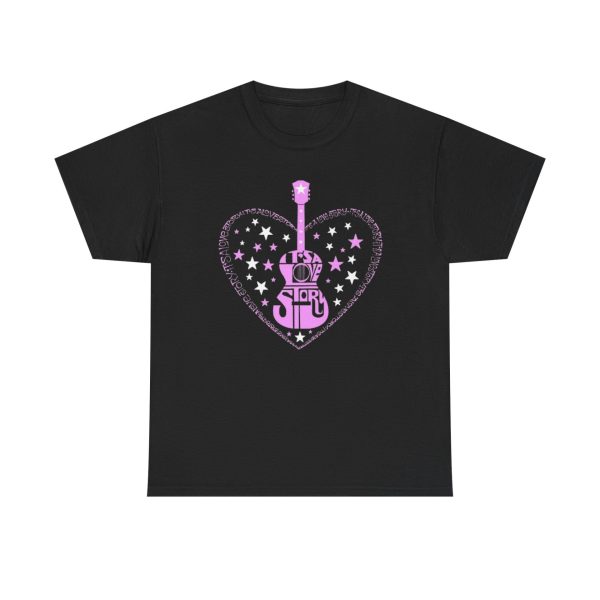 Pink Guitar Heart Graphic Tee
