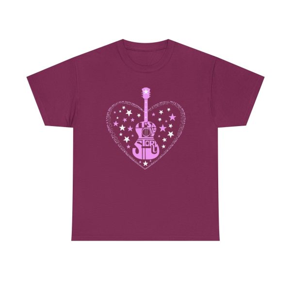 Pink Guitar Heart Graphic Tee