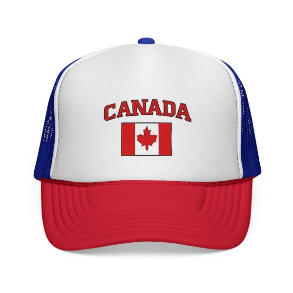 Canada Flag Trucker Hat - Red and Blue Canada Flag Trucker Hat