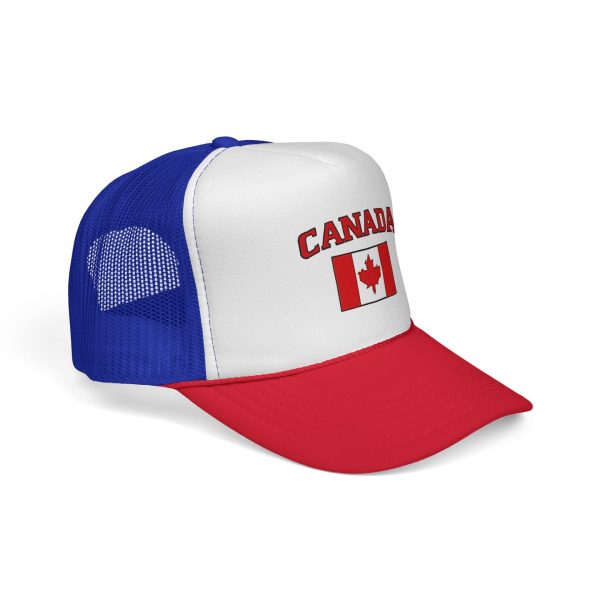 Canada Flag Trucker Hat - Red and Blue - Side Canada Flag Trucker Hat