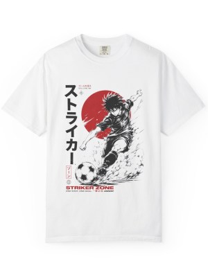 Striker Zone Anime Style Soccer Graphic Tee