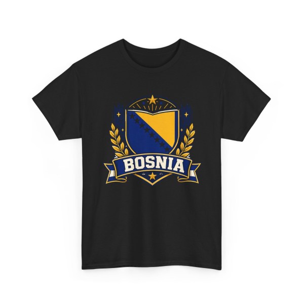 Bosnia Heritage Crest Graphic Tee - Black
