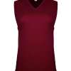 Women's Sleeveless V-Neck T-Shirt - Maroon