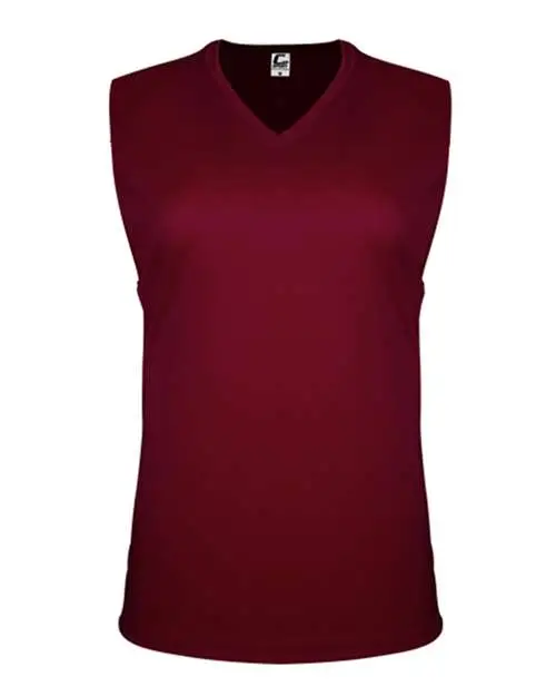 Women's Sleeveless V-Neck T-Shirt - Maroon