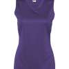 Women's Sleeveless V-Neck T-Shirt - Purple