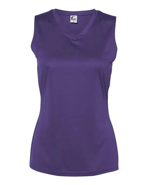 Women's Sleeveless V-Neck T-Shirt - Purple