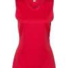 Women's Sleeveless V-Neck T-Shirt - Red