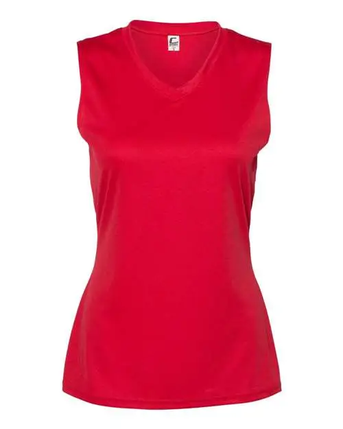 Women's Sleeveless V-Neck T-Shirt - Red