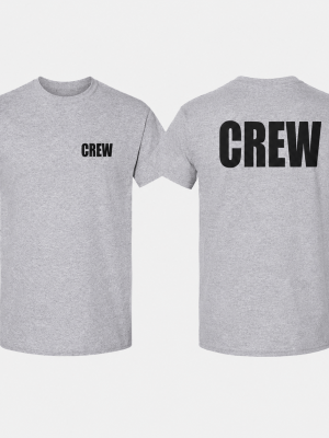 CREW Unisex Heavy Cotton T-Shirt – Front & Back Crew Staff Shirt