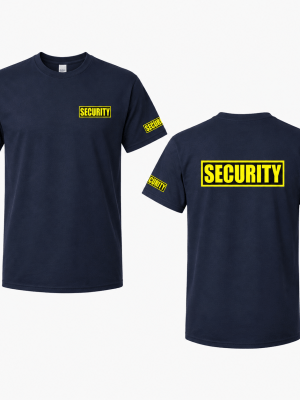 Unisex SECURITY Uniform T-Shirt – Front, Back & Sleeve Design