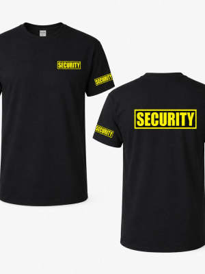 Unisex SECURITY Uniform T-Shirt – Front, Back & Sleeve Design